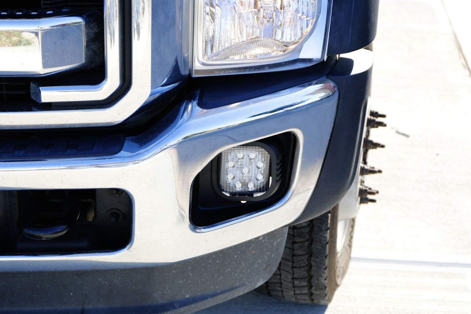 iJDMTOY LED Fog/Driving Lights Compatible with 2011-16 Ford F-250 F-350 F-450 Super Duty, Incl (2) 27W High Power LED Fog Lamps, Foglight Location Mount Brackets, Bezels & Relay Wiring On/Off Switch