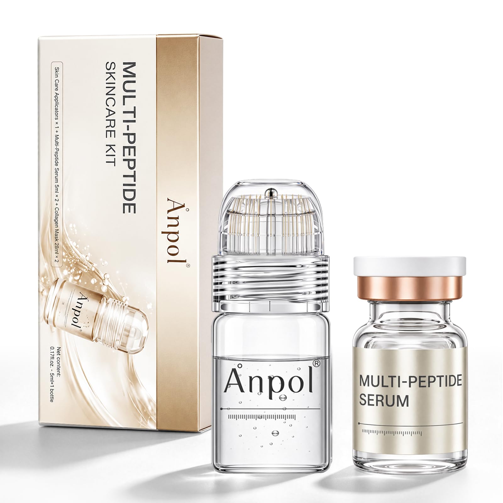 Micro-Infusion System for Face, 0.25 mm Facial Stamp & Multi-Peptide Serum