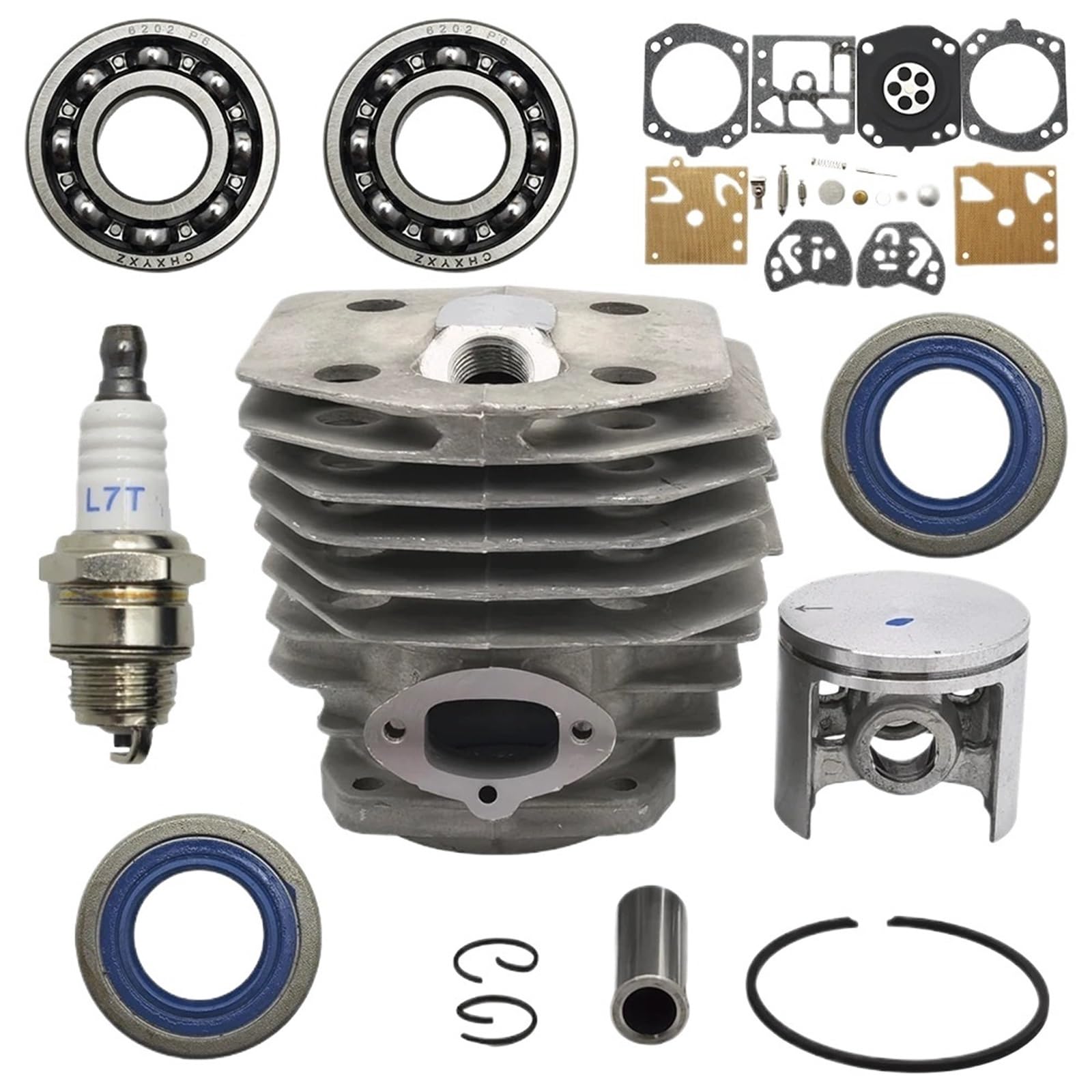 Dla h/u/s/q/v/a/r/n/a 254 154 Xp 254Xp piła łańcuchowa 45mm tłok cylindra naprawa Carb Kt świeca zapłonowa łożysko wału korbowego