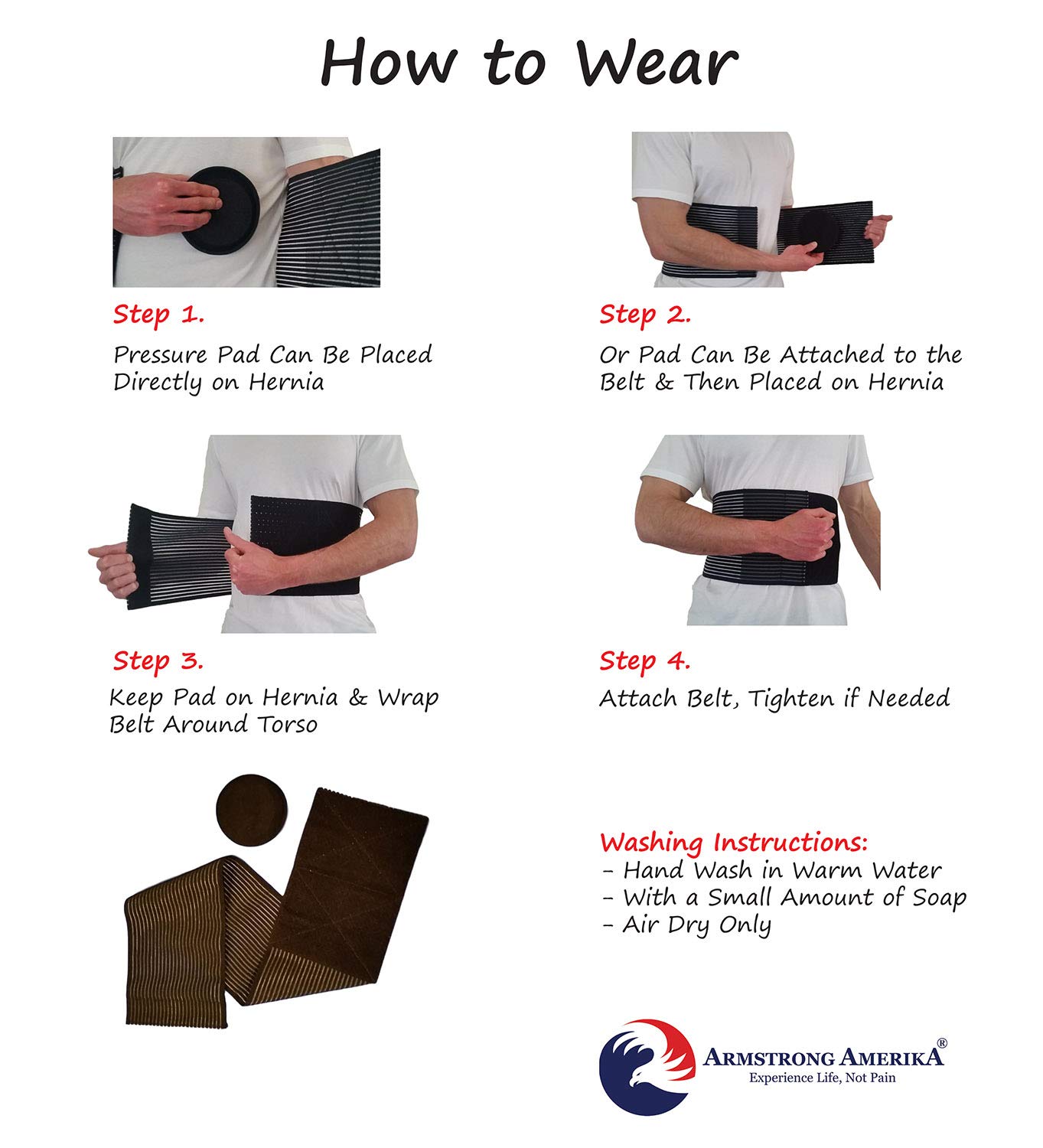 Hernia Belt for Men and Women Beige Abdominal Binder Belly Band For