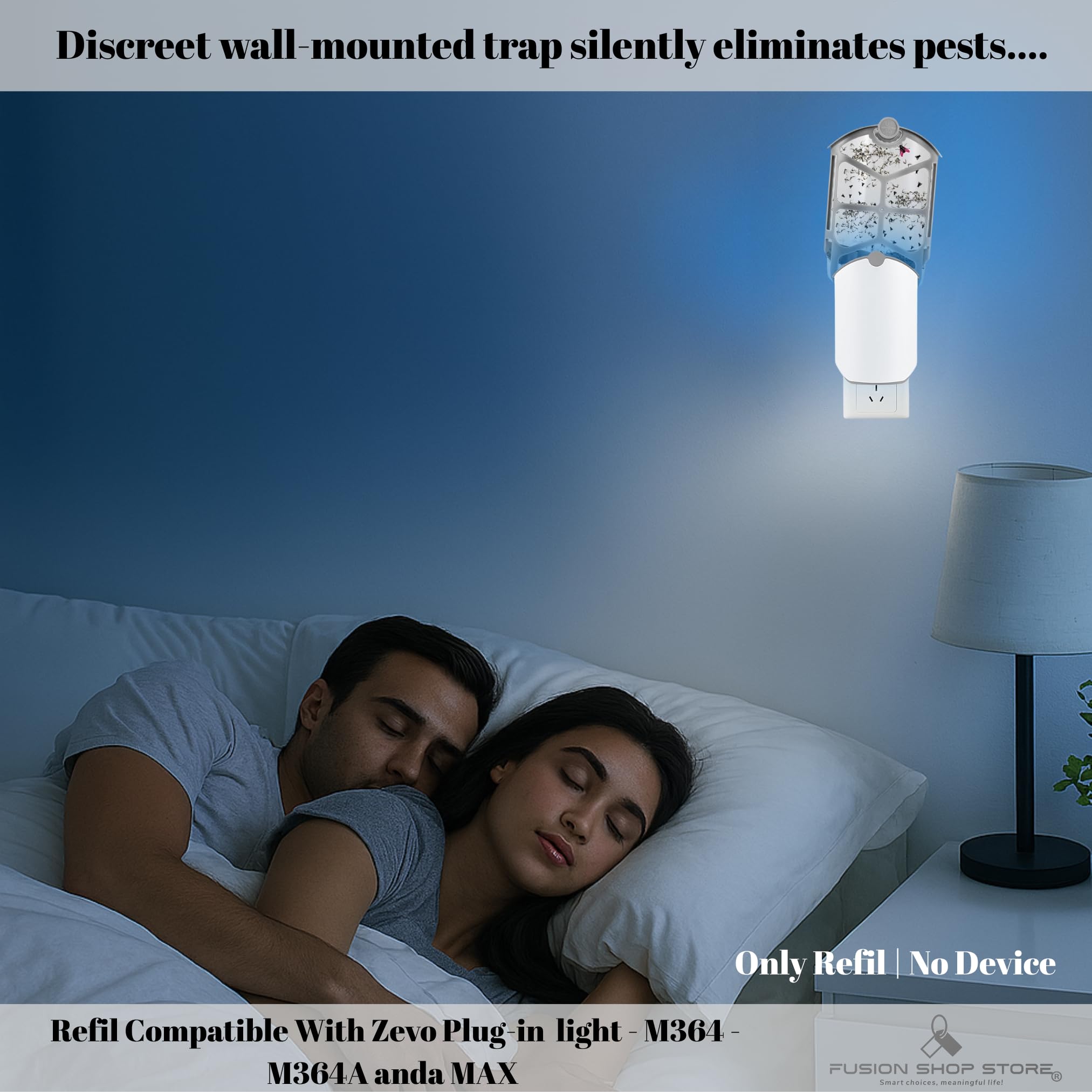 24 cartucce di ricambio compatibili con ZEVO Plug-in Light M364/M364A e Max, ricambio – non tossiche | Confezione da 24 + 6 trappole per moscerini della frutta per interni ed esterni