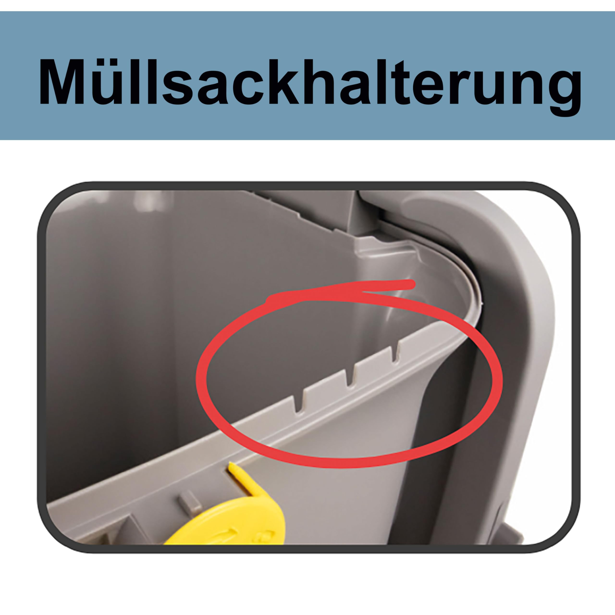 3x Stapelbarer Müllsortierer 28L Grau Faltdeckel GELB GRÜN BLAU 39x37x41cm