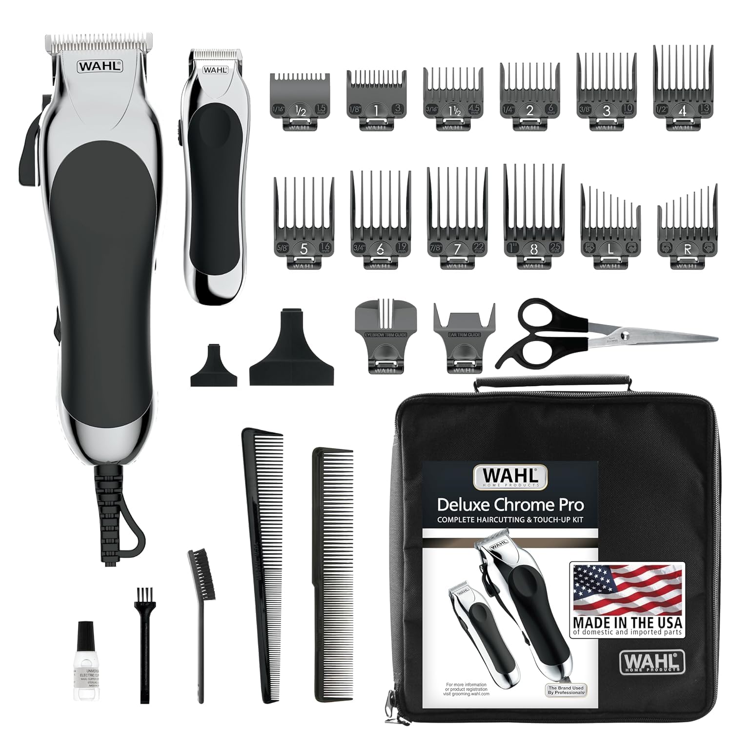 WAHL Deluxe Chrome Pro Hair Clipper for Men | Precision Cutting