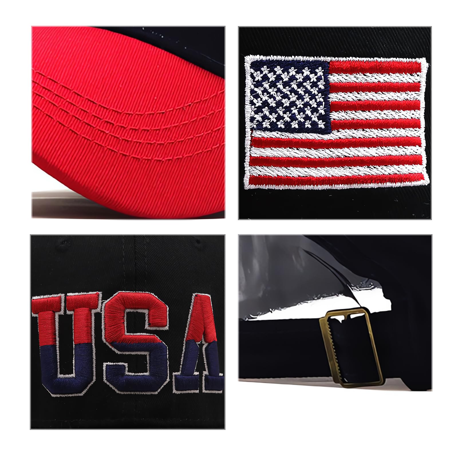 Gorras de béisbol con la bandera estadounidense bordada con la bandera de Estados Unidos, sombrero patriótico ajustable para hombres y mujeres