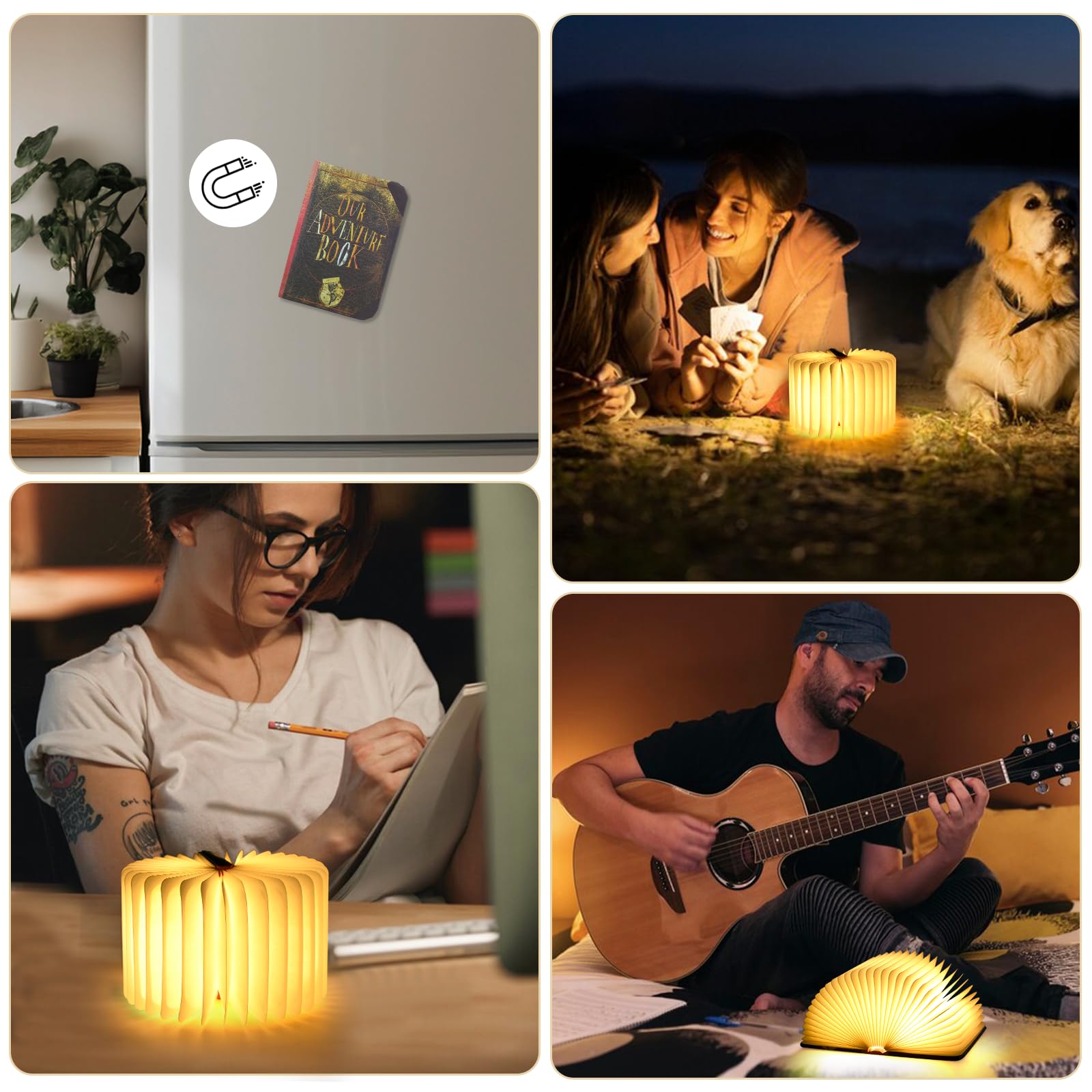 Mini Adventure Book Night Light,3D Folding Lamp&Three Different Lighting Options White/Yellow/Breathing Gradient Colors LED Book Lamp for Home Decor Birthday Gift,Inspired by'Up'Great Birthday Gift