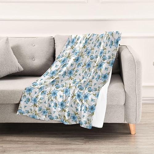Miniatura 5 de Seamless Beautiful Flowers Flannel Blanket, Ultra-Soft Cozy Throws for Couch, Office, Sofa, All Season Use Blanket 60"x90" Plush Blanket