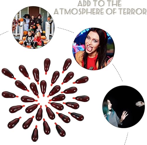 Miniatura 4 de Happyyami 30 cápsulas de píldora de sangre falsa de vampiro, juguetes divertidos de terror para Halloween, disfraces, broma, fiesta, truco, favores