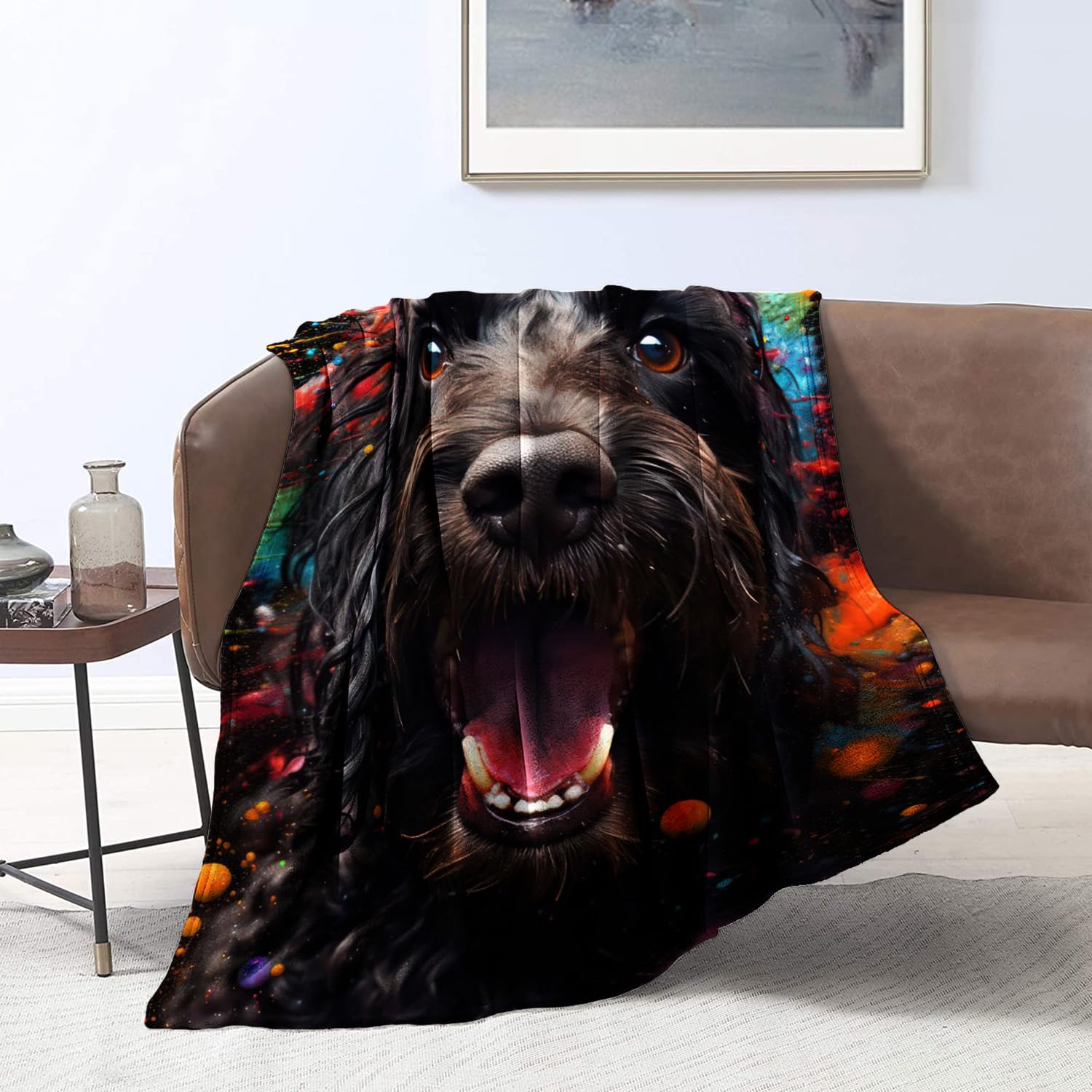 Chtlifq Women's Aa34-Cockapoo 3D Printing Throw Blanket Cockapoo Fleece Bed Throws Blanket Plush Warm Cozy Soft Throw All Season Throw Blankets Adult Children 31.5X47.3 Inches Flannel （80X120cm）
