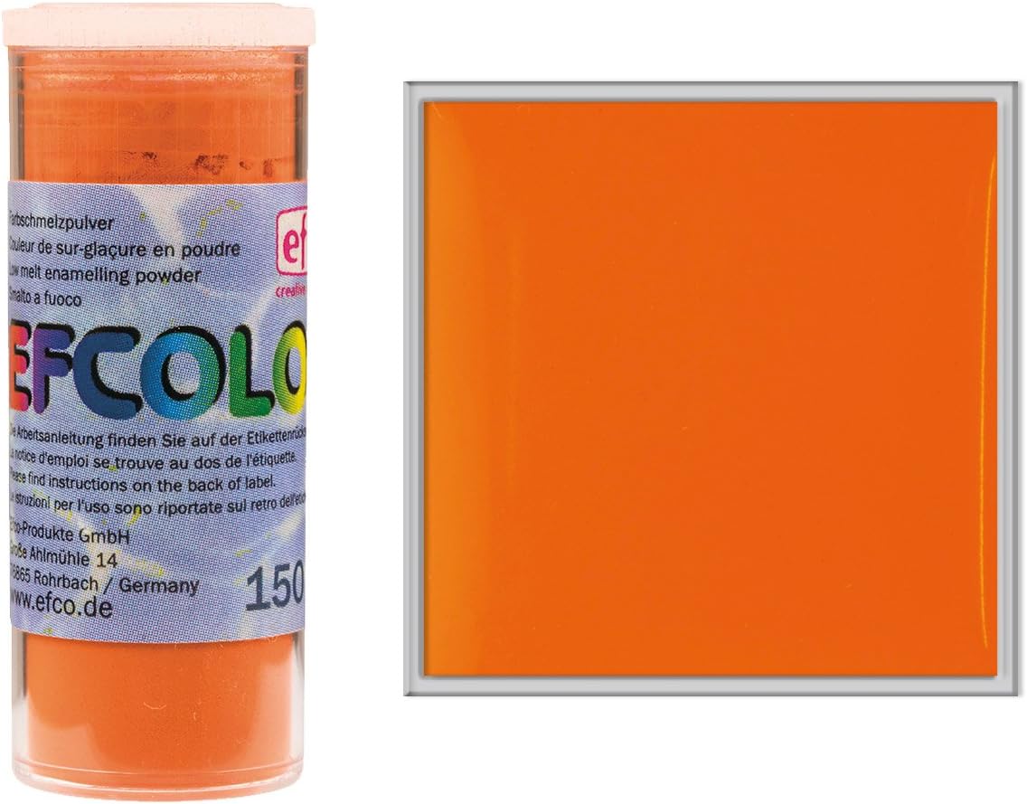 Efcolor 10 ml Opaque Low Temperature Enamelling Powder, Orange