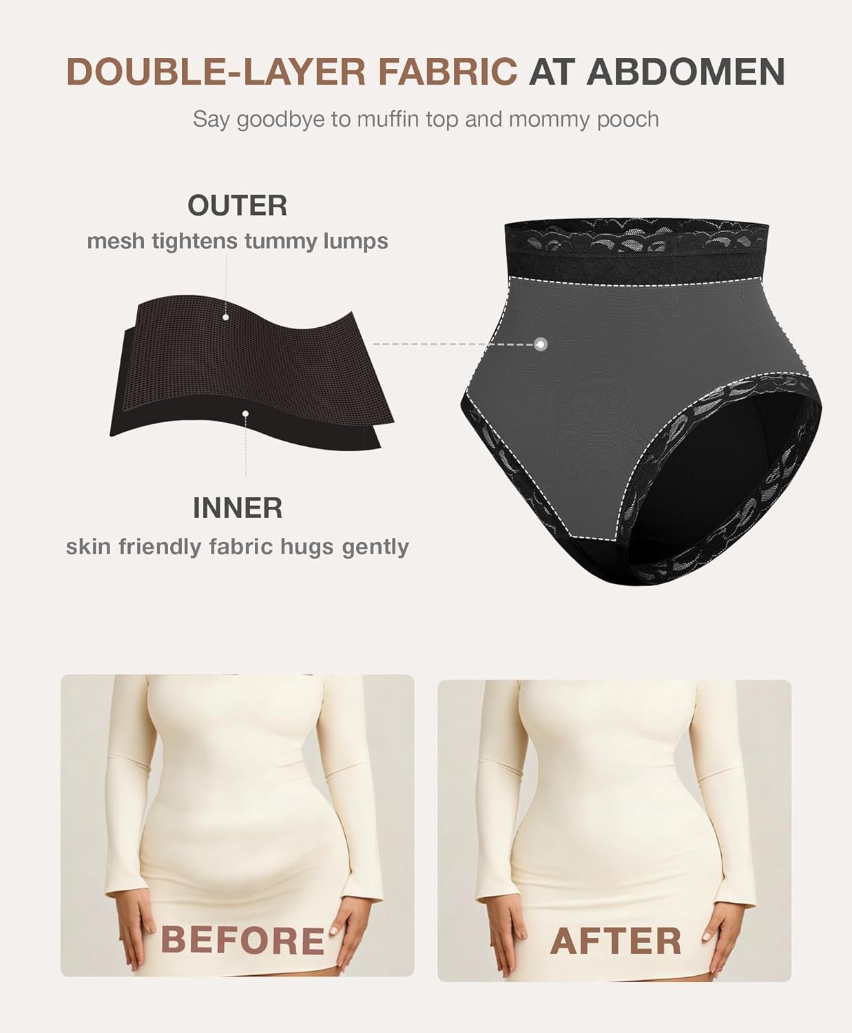 Lover-Beauty Butt Lifting Panties Tummy Control Shapewear for Women No Pad Faja Shorts Lace Booty Lifting Shapewear - Image 5