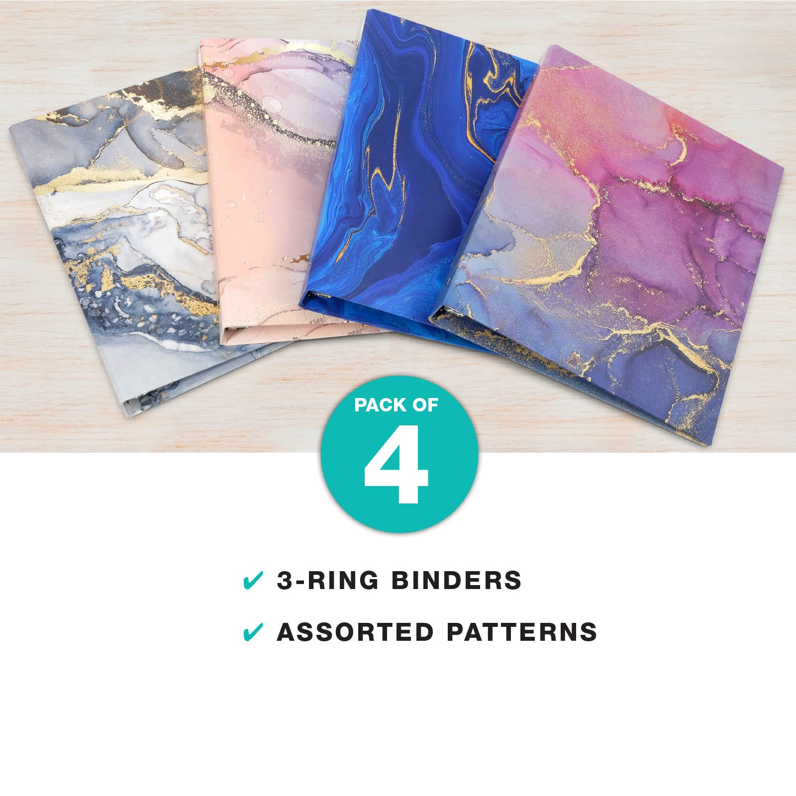 Confezione da 4 raccoglitori decorativi, 1 soggetto (set di marmo)