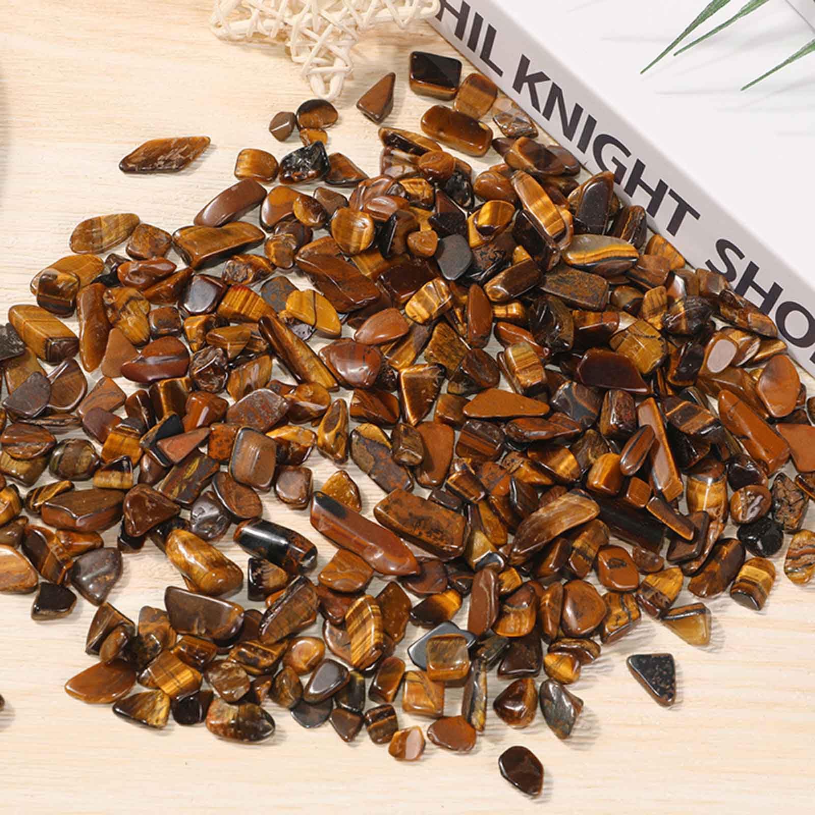 Naturalny kwarc, 2, funta kruszonego kamienia tygrysiego oka, naturalne wióry polerowane, uzdrawiające kryształy na prezent, rękodzieło | 7~9mm/1000g