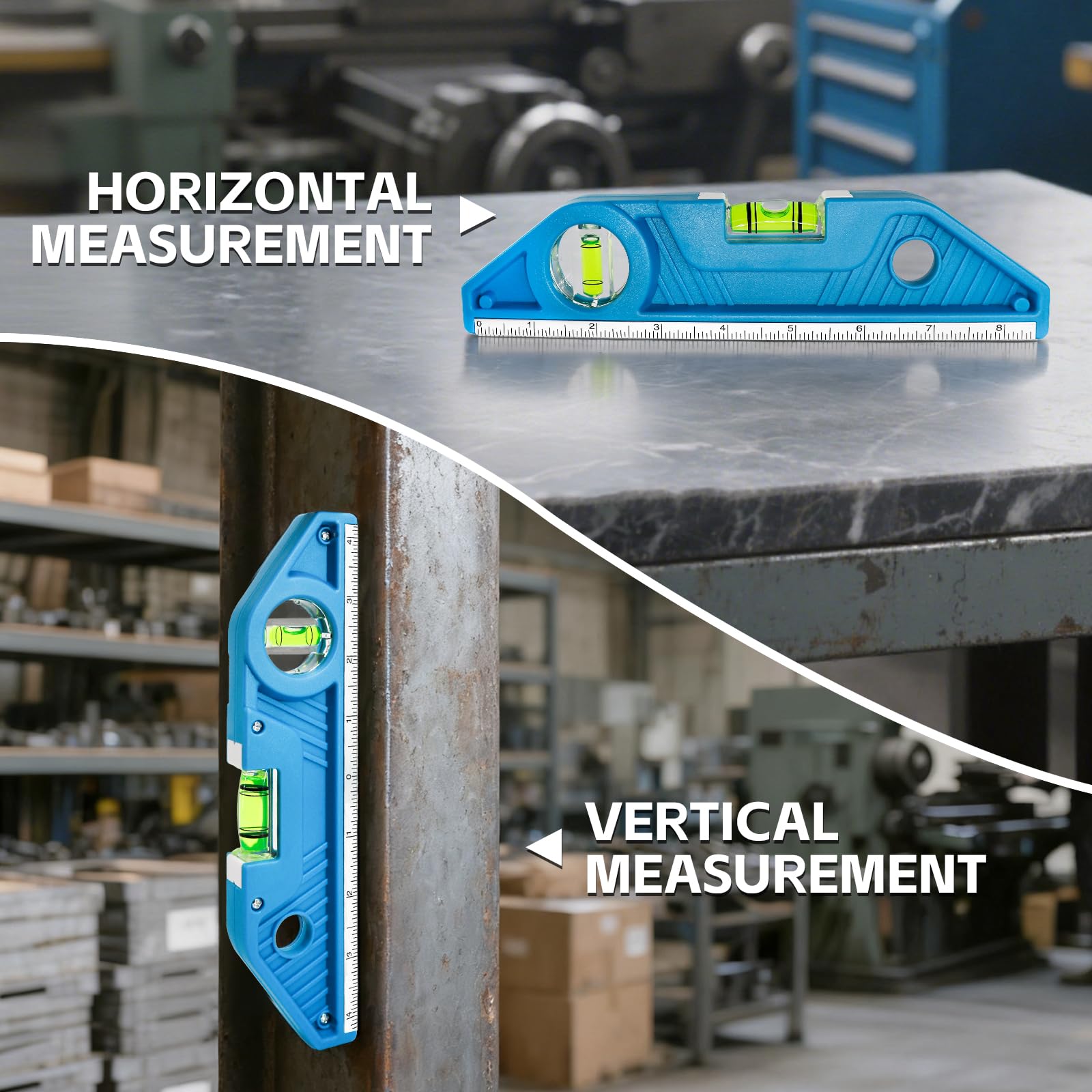 WBE Torpedo Level Set - 4 Piece, Magnetic & V-Groove -5