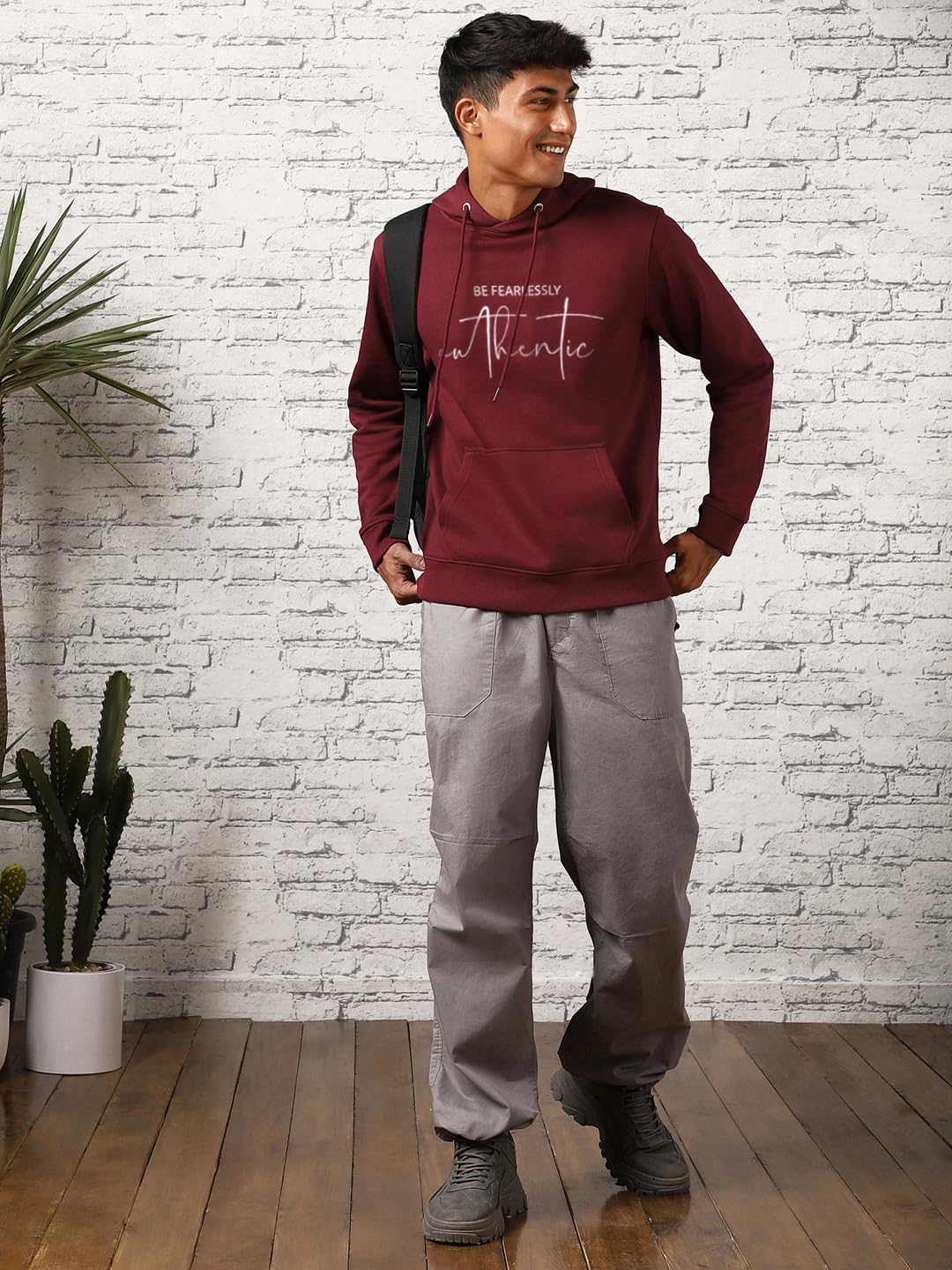 NOBERO Męska bluza z kapturem z nadrukiem | Bogata bawełna 280 g/m2 bluza z kapturem z długim rękawem dla mężczyzn | Stylowa zimowa bluza z kapturem na co dzień dla mężczyzn
