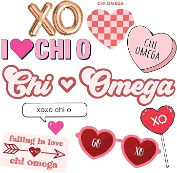 Chi Omega - Sticker Sheet - Love Theme