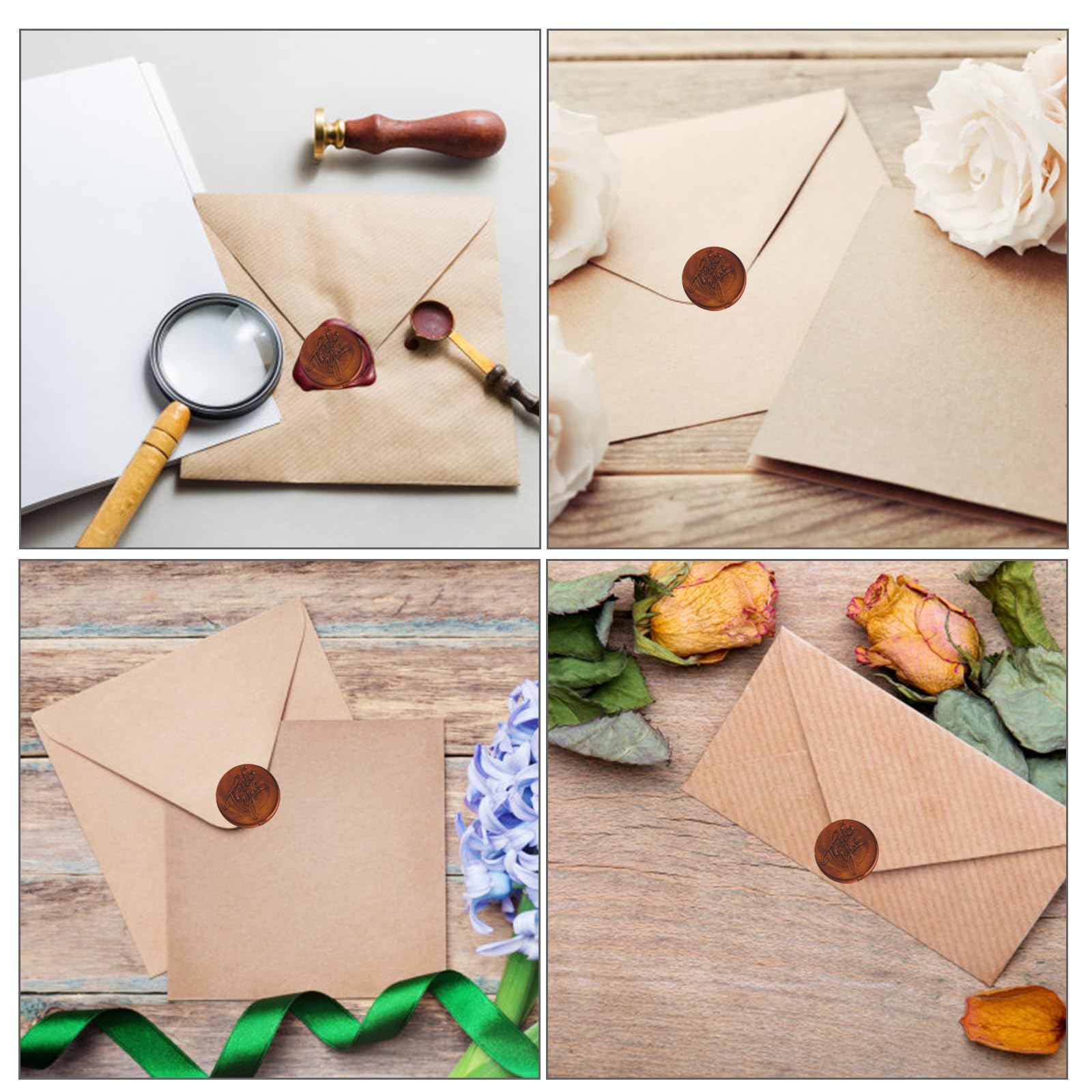 Kit di Timbri per Ceralacca, Sigillo Ceralacca Set, Ceralacca per Sigilli Kit, 6 Timbro Sigillo Di Cera, Forno di Fusione Cera Sigilli, Cera Lacca, Cucchiaio di Fusione per Ceralacca, Inviti, Buste