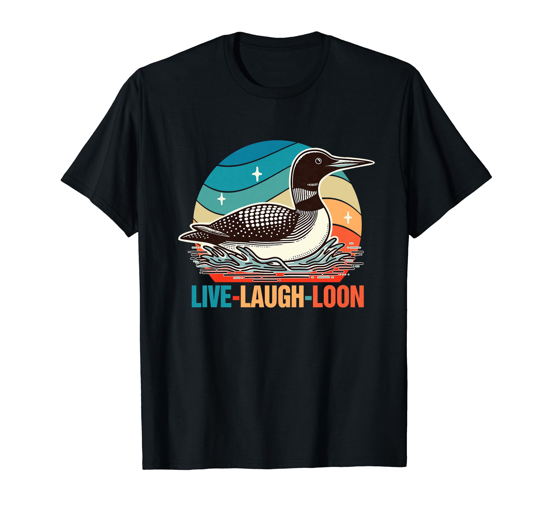 Common Loon Bird Lover Bird Watching Lives Laugh Loon T-Shirt, Small, Black