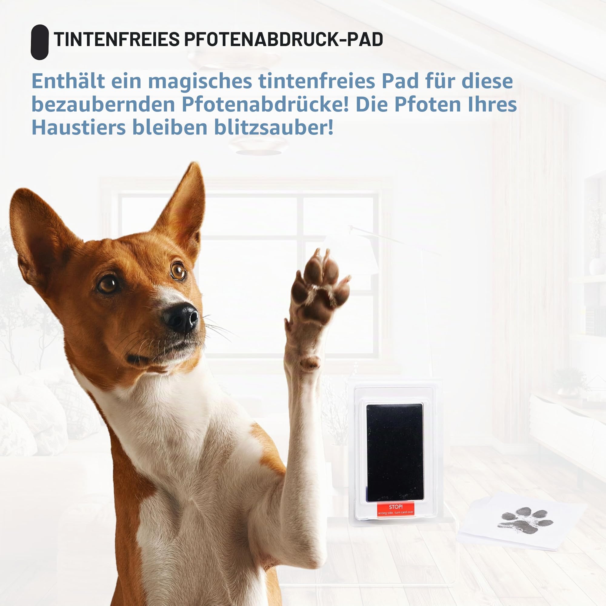 OtterPets Gedenkbilderrahmen für Hunde, 4 anpassbare Felder, 22,9 x 22,9 cm, Pfotenabdruck-Set für Hunde, Gedenkgeschenk bei Hundeverlust, Andenken-Set für Pfotenabdrücke