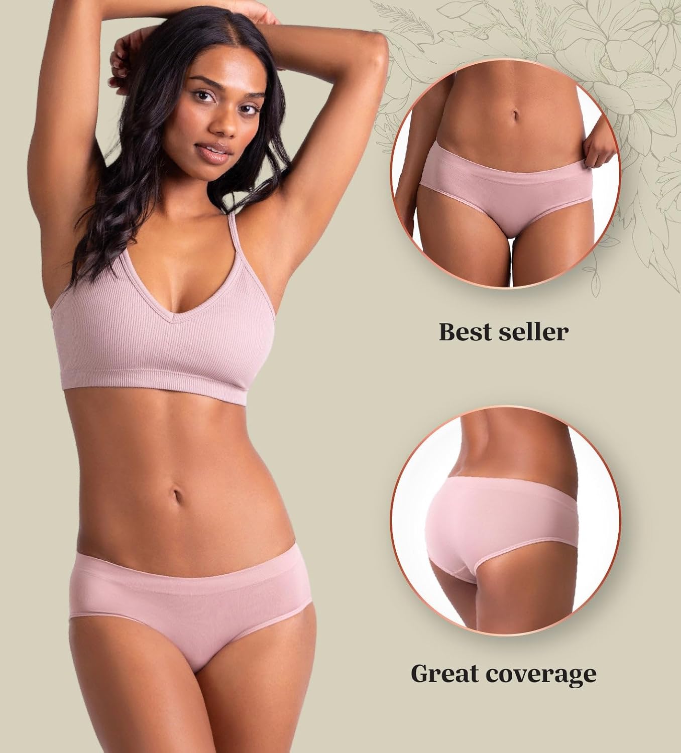 Attributes Womens Seamless Hipsters, Underwear Para Mujeres, 7 Pack, Breathable, Moisture Wicking Panties - Image 2