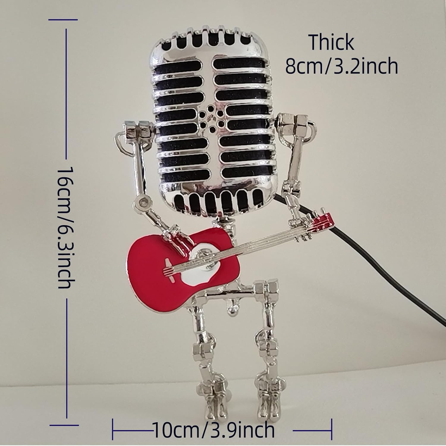 Guitar Lamp - Punk Vintage Art Light,Unique Desk Art Decoration,Cute Gifts for Guitar Lovers, Music Lover and Men (Red) - Image 4