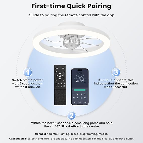 Nalezuns Ceiling Fans with Lights and Remote, 40cm Low Profile Ceiling Fan, 3000-6000K Dimmable Modern Flush Mount LED Fan Light, 6 Wind Speeds, White Modern Ceiling Fans with Lights for Bedroom [Energy Class A]