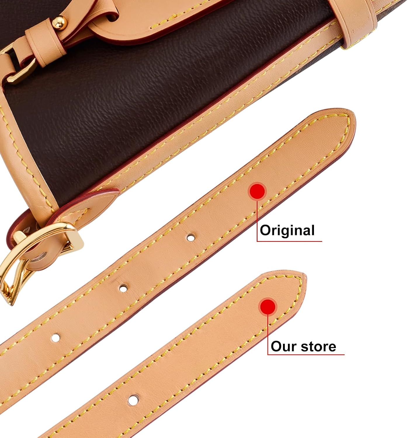 Jiesinlov Vachetta Leather Bag Extender Strap Replacement for Carryall Tote Bag Straps (Beeswax Strap D-21)