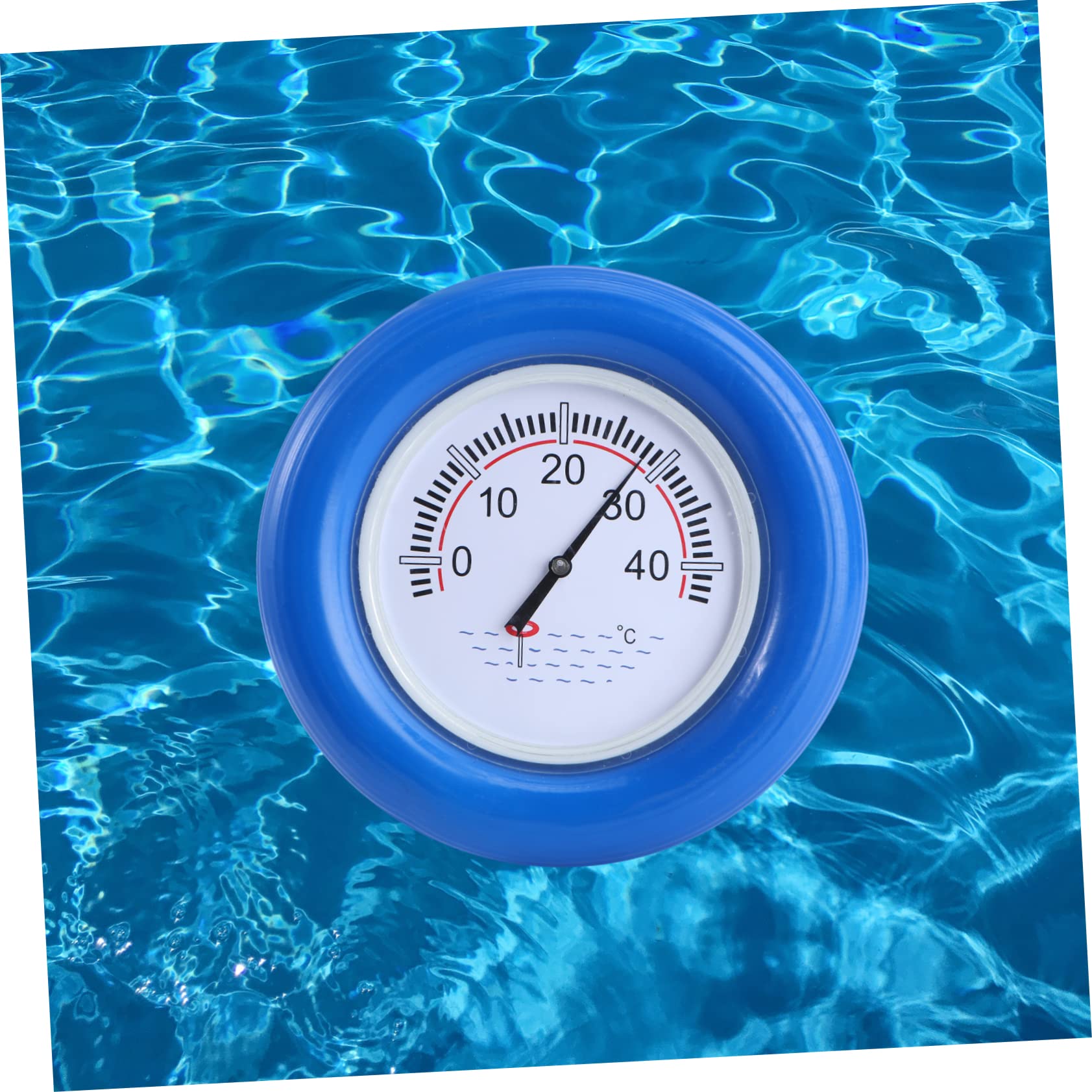 ORFOFE probador de temperatura del agua termómetro de agua de piscina monitor de temperatura de termómetro de flotador Acero inoxidable Azul