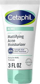 Cetaphil Gentle Clear Mattifying Acne Moisturizer with 0.5% Salicylic Acid for Sensitive Acne-Prone Skin, 3oz