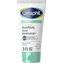 Cetaphil Face Moisturizer, Gentle Clear Mattifying Acne Moisturizer With 0.5% Salicylic Acid, Hydrates and Treats Sensitive Acne Prone Skin, Skin Care for Sensitive Skin, 3oz