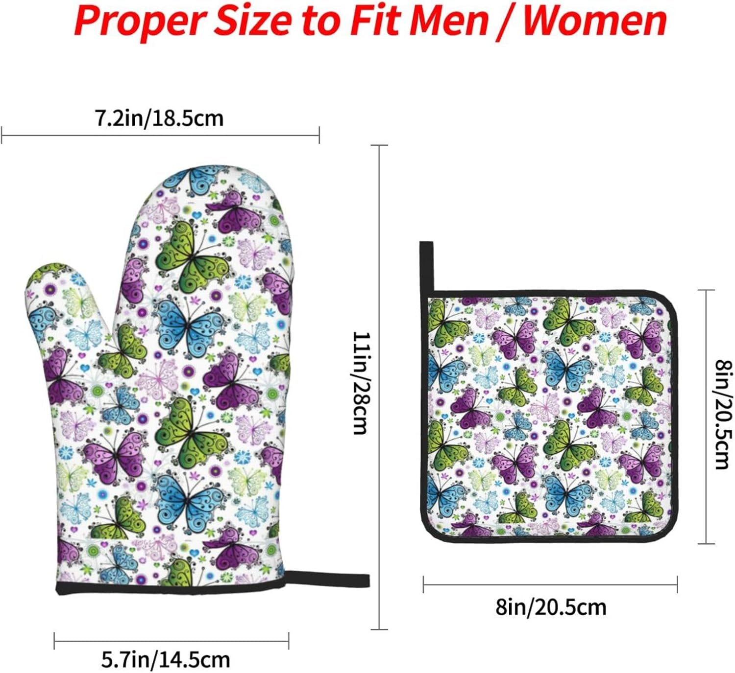 Spring Colorful Butterfly Kitchen baking four piece set, fit for cooking and baking, oven, microwave, and outdoor barbecue