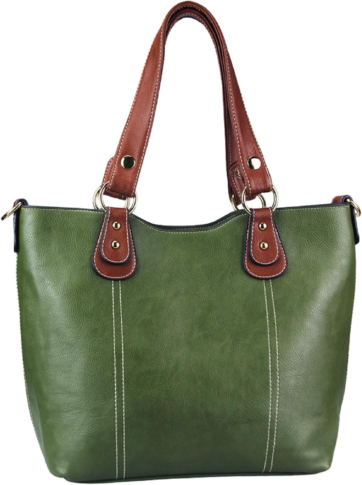 UTAKE Handbags for Women Tote Shoulder Bags PU Leather Top Handle Purse Medium Size (Seaweed Green)