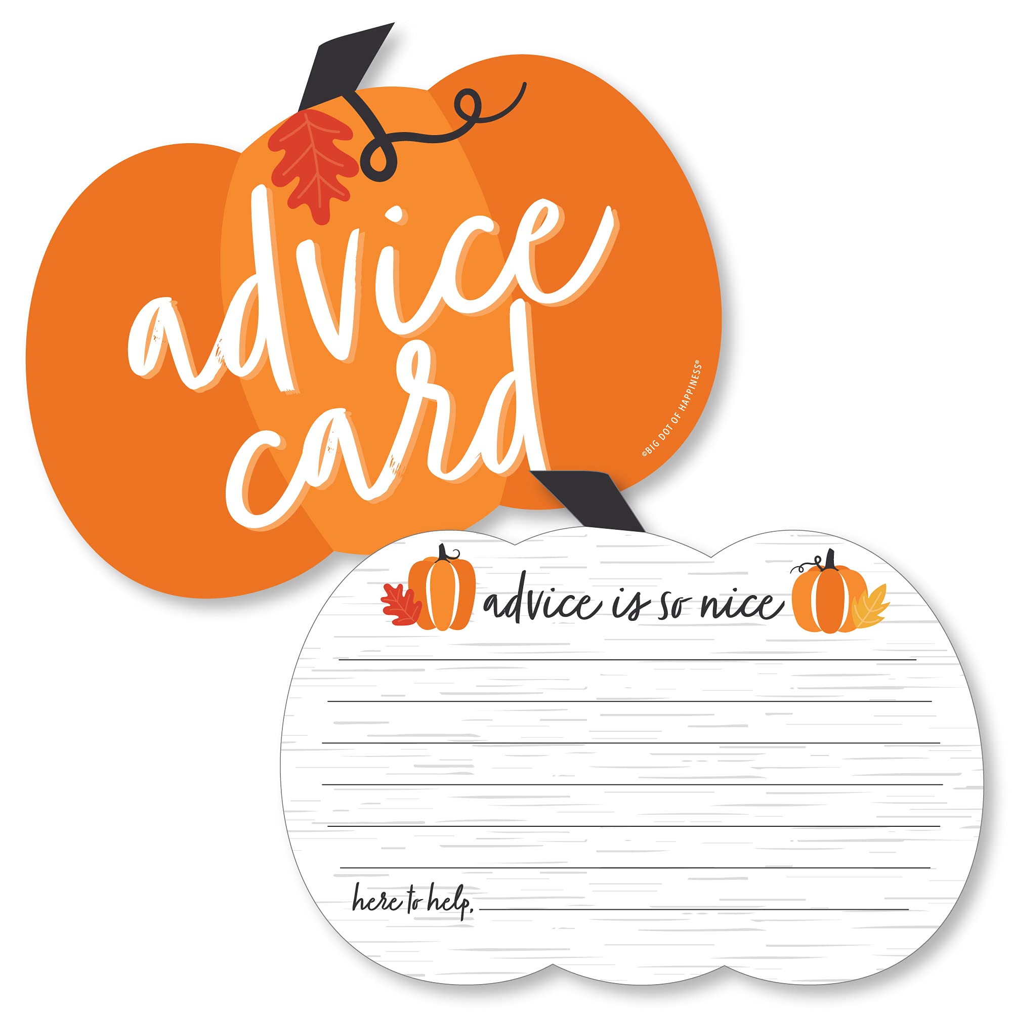 Big Dot Of Happiness Kürbis Geschenkkartenhalter – 8 Stück + Umschläge | Für Halloween, Herbst & Thanksgiving, Doppelseitig Bedruckt
