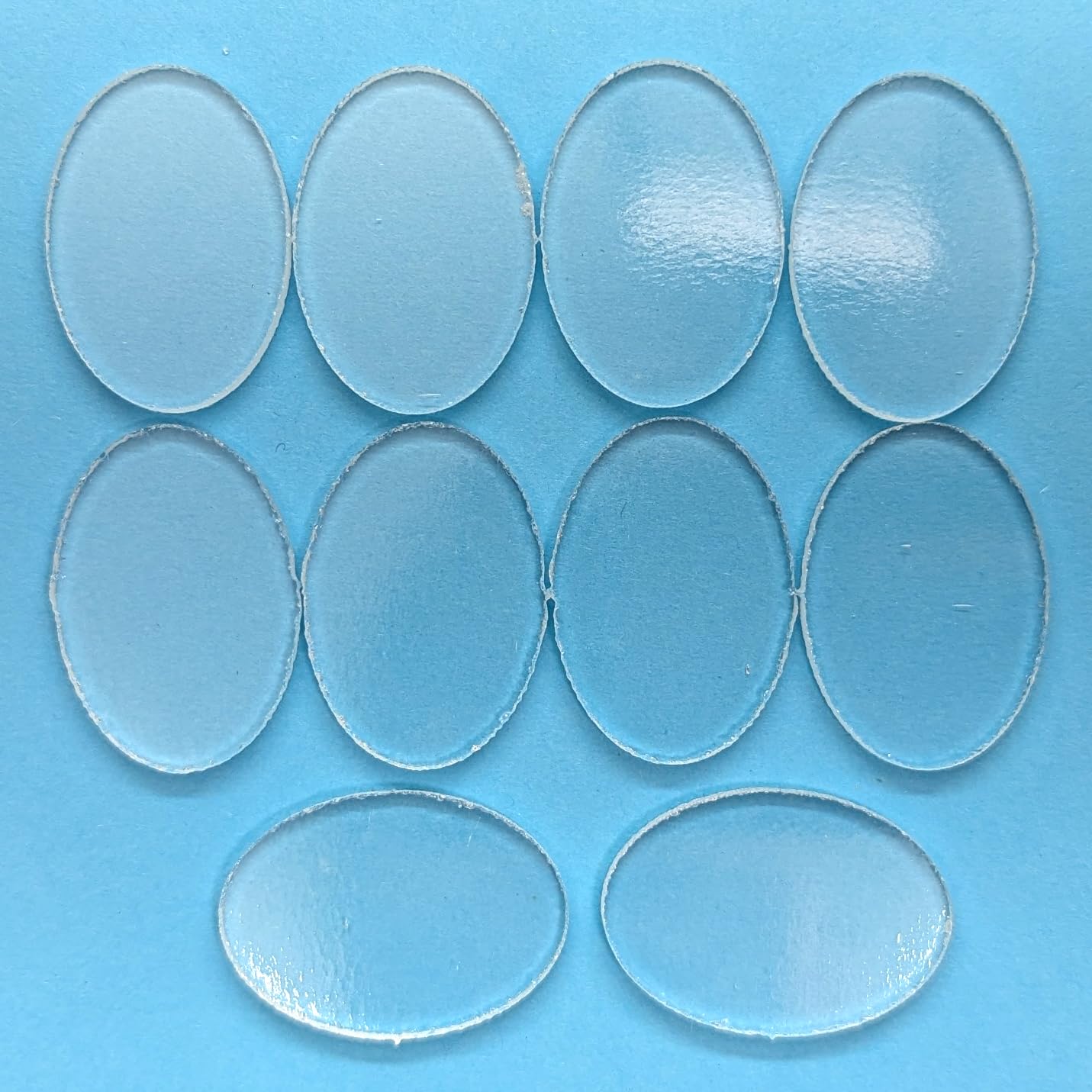Glass Ovals Clear Fusible Blanks - 1.5-inches Tall - COE 96 Oceanside (10)