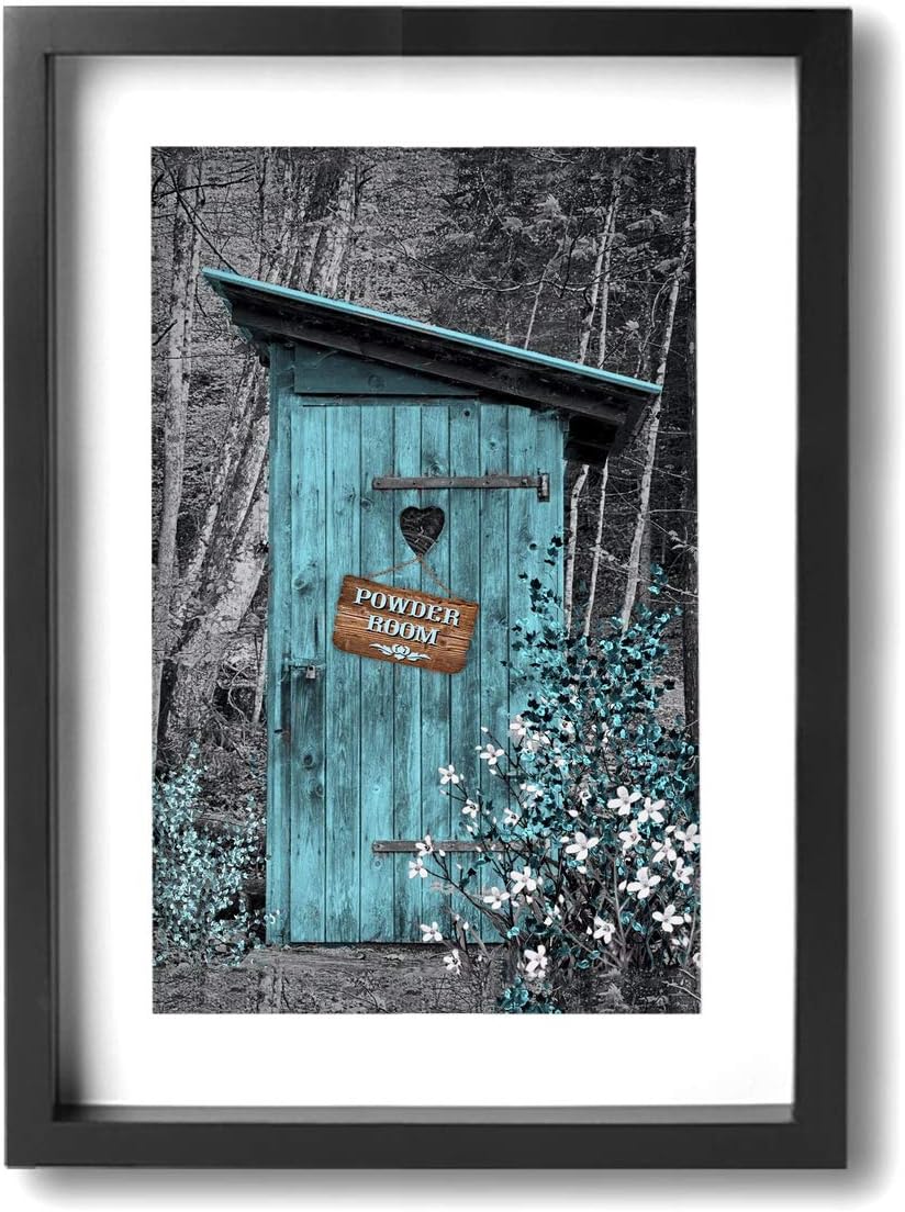 Joywall 9"x13" Framed Canvas Print Art Teal Gray Vintage