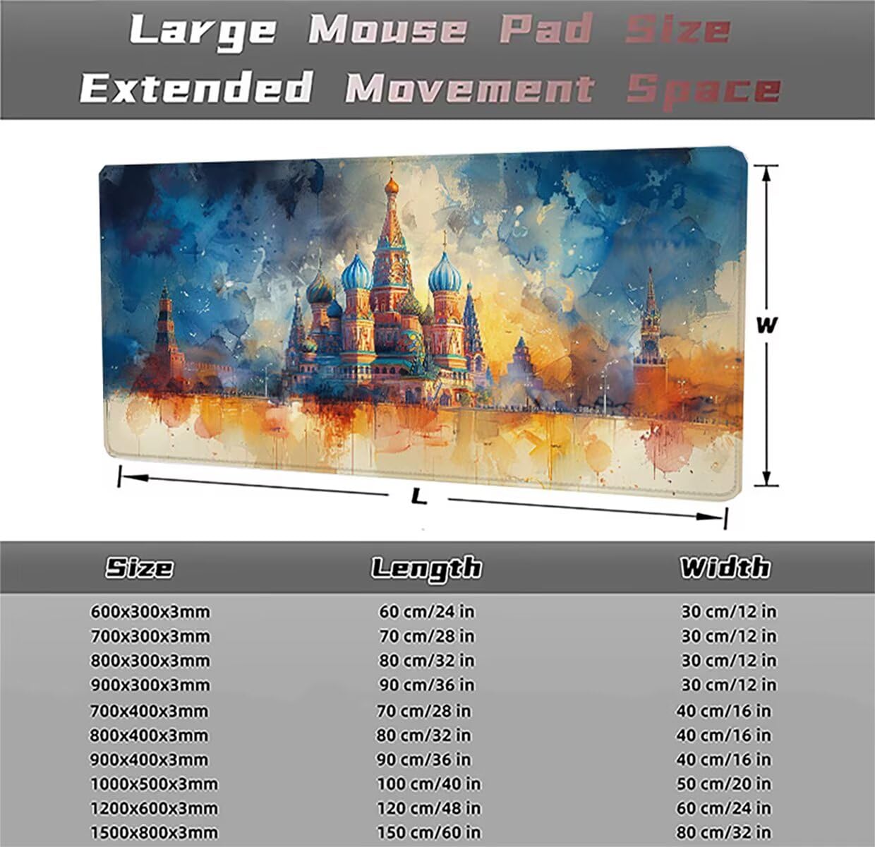 Tappetino per Mouse Gaming XXL 1200x600x3mm– Ufficio Mousepad Grande – Migliora la Velocità e la Precisione Tenuta Stabile Sottomano per Ufficio e Casa Accessori Scrivania Astratto PjY15503 N-U