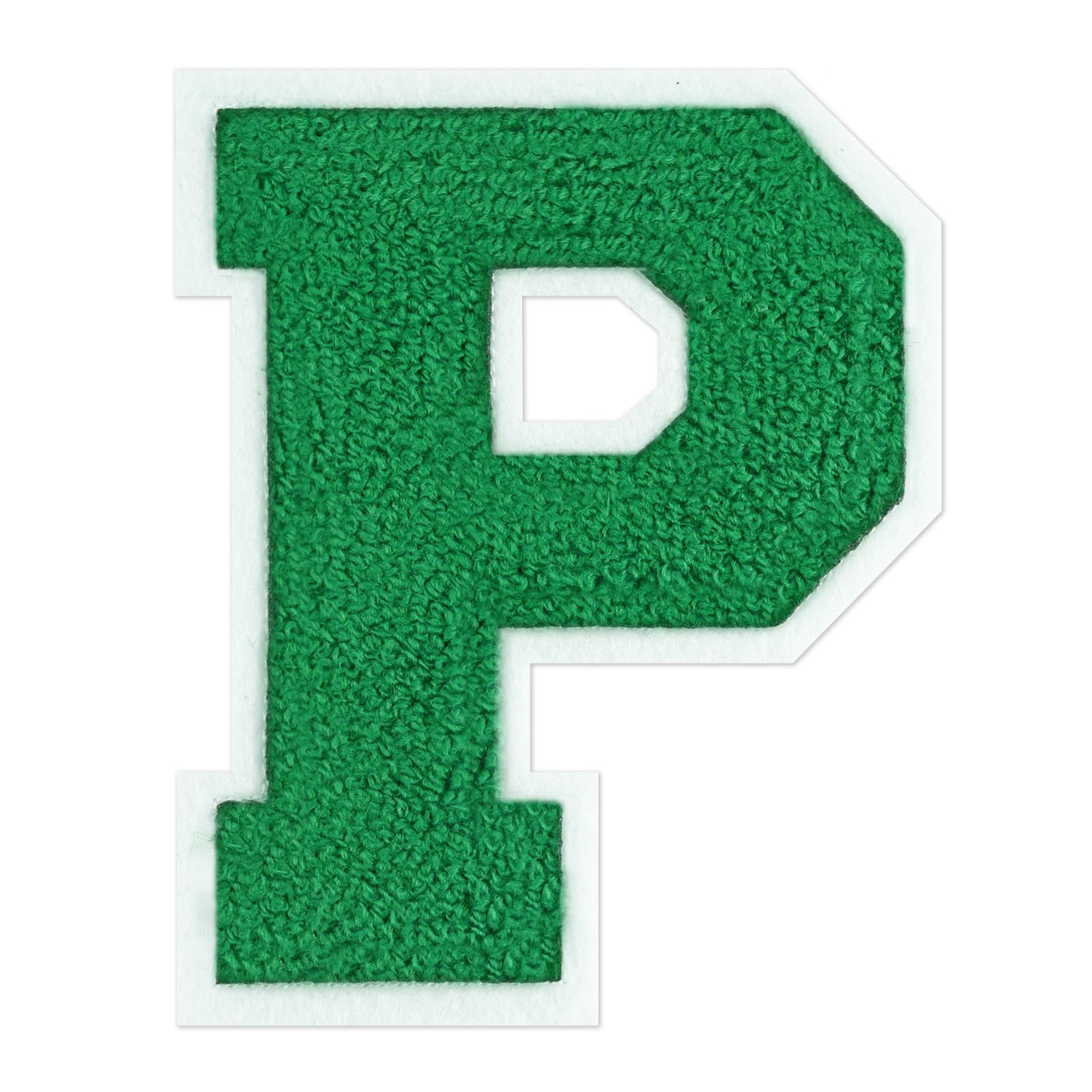 QianSiLi 6.5 Inch Chenille Iron On Letters for Clothes Varsity Letter Patches Embroidered Patch Iron On Patches for Clothing Jacket/Hoodie/Varsity (Green,P) — image 1