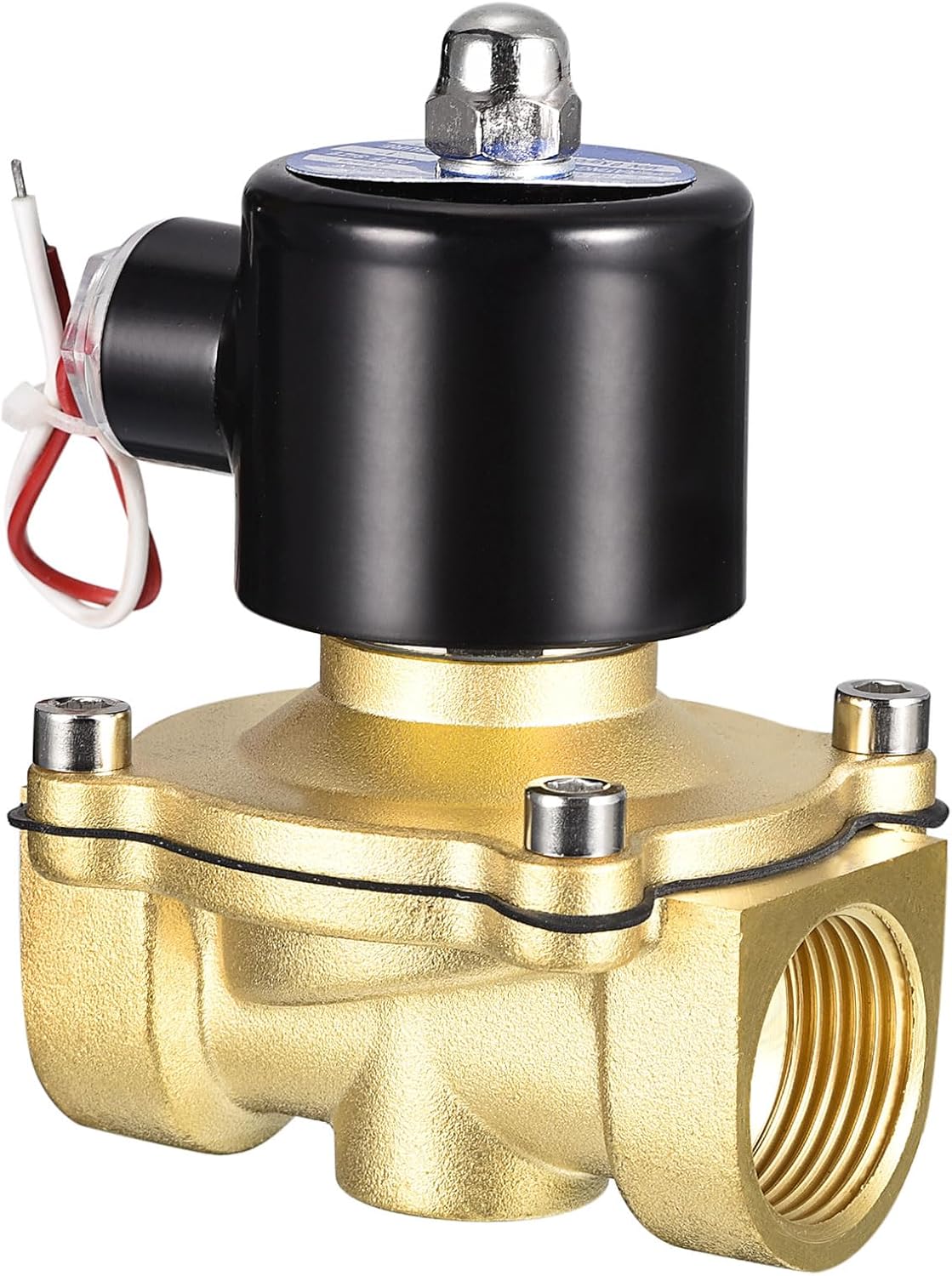 MECCANIXITY Brass Electric Solenoid Valve, 1/2"NPT 110VAC Air Valve Normally Closed for Water Gas Fuel Oil