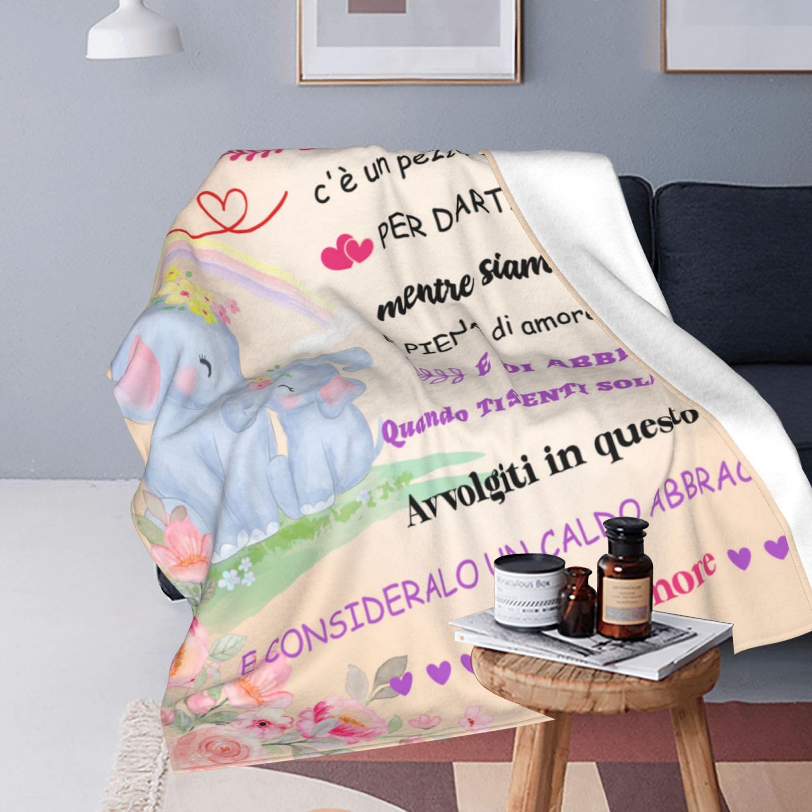 Coperta In Flanella Per La Mamma - Morbida E Accogliente 127x152 Cm, Regalo Per Festa Della Mamma O Compleanno, Design Elegante Lavabile In Lavatrice - copertina