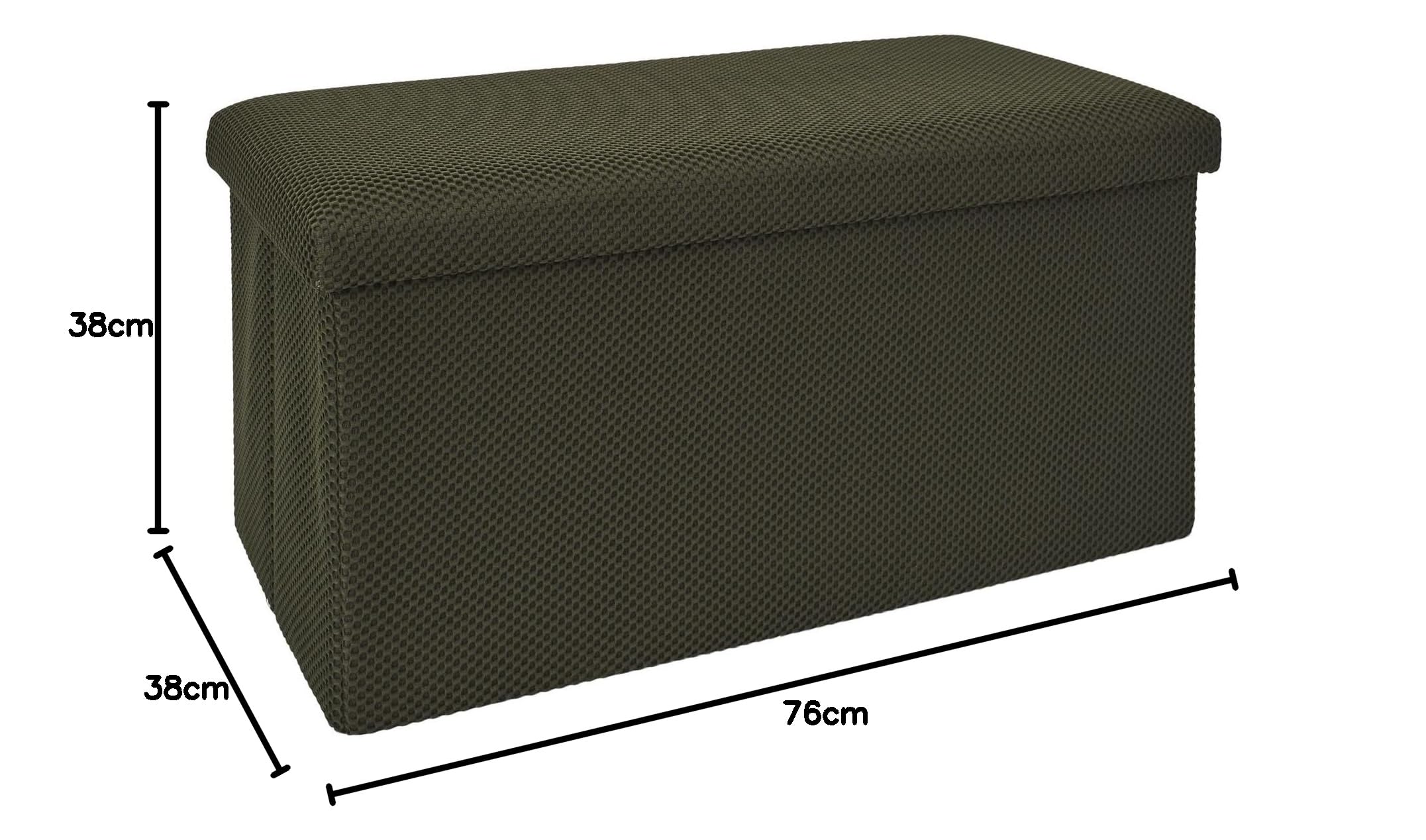 HOME DECO FACTORY Coffre Banc Pliable Multifonction Rangement Assise Kaki | Tissu, coffre banc pliable, multifonctionnel, rangement et assise, salon ou chambre, 76x38x38 cm, kaki