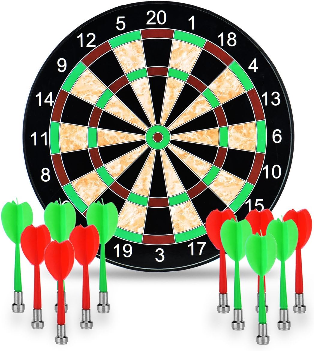 LoveisCool 17’’ Magnetic Dart Board with 12 Magnet Darts