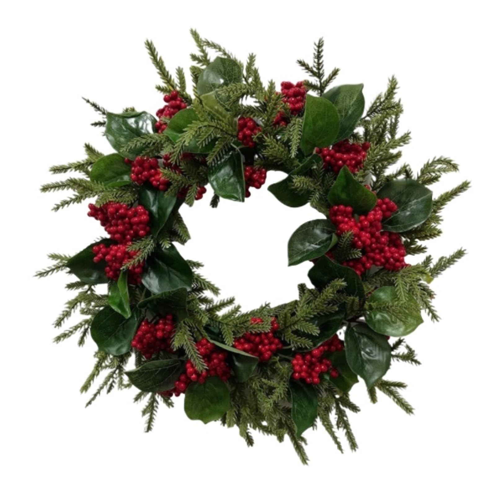 Corona Navidad Guirnalda Navideña Artificial De Invierno Decoración con Frutos Rojos Artificial Decoración
