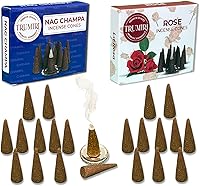 Vista 313 de TRUMIRI Incense Cones - Combo Pack of 20 Cone Incense - 10 Nag Champa + 10 Palo Santo - Insence Cones - Incense Cones Scented - Cone Incense Scents