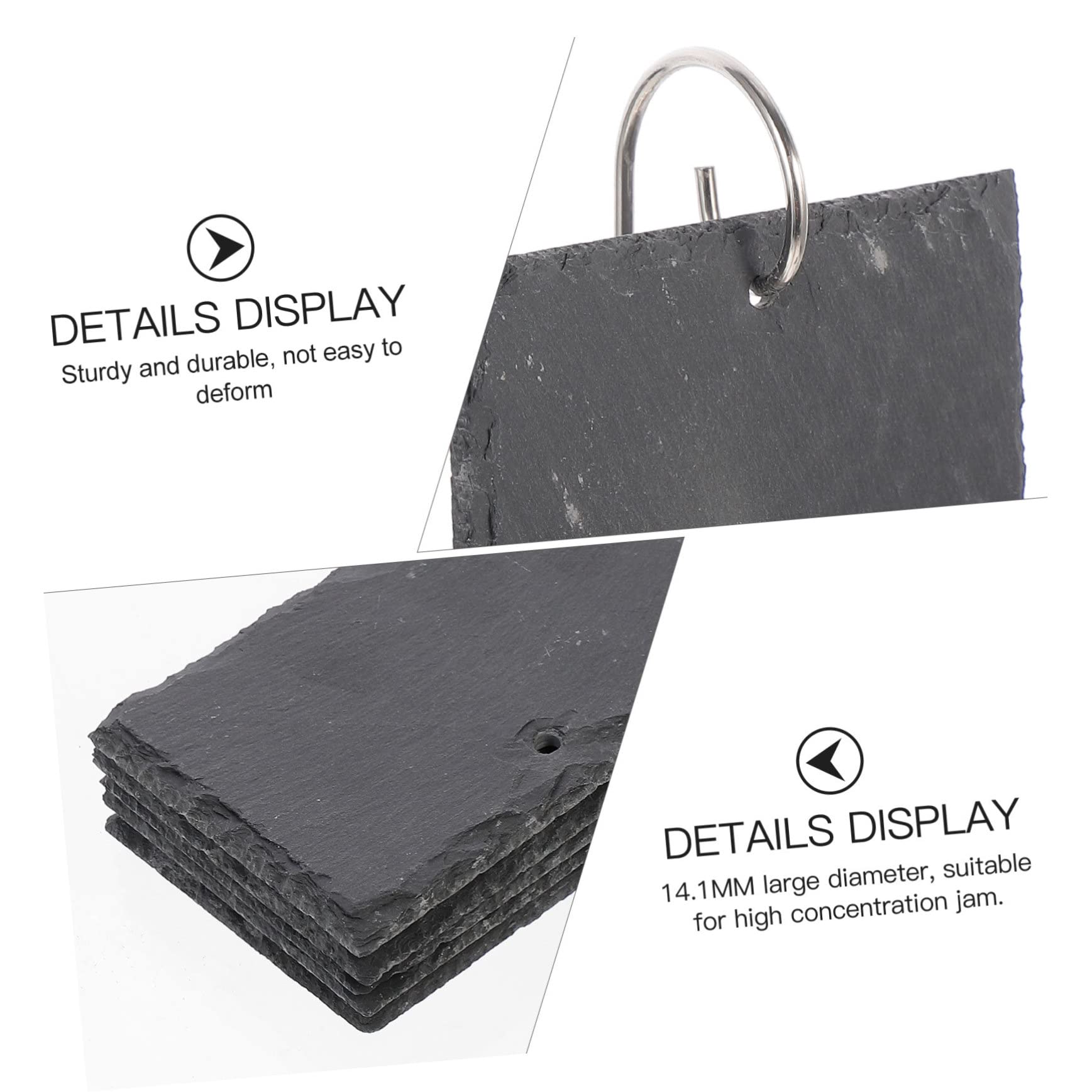 HANABASS Étiquettes pour Piquets de Jardin en Fer et Pierre Noir, Marqueurs Écriture Facile, Forme Simple et Décorative pour Classification Plantes et Fleurs en Extérieur