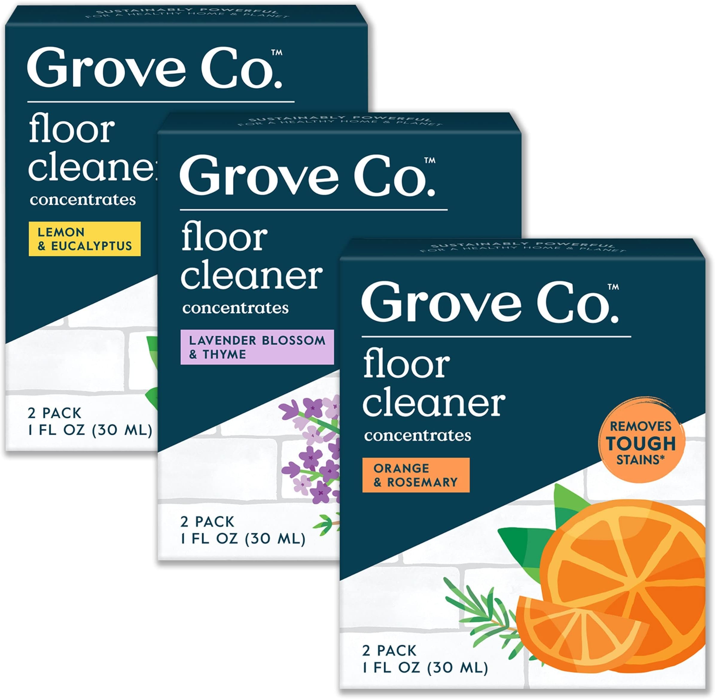 Grove Co. Floor Cleaner Refill Concentrate Variety Pack (6