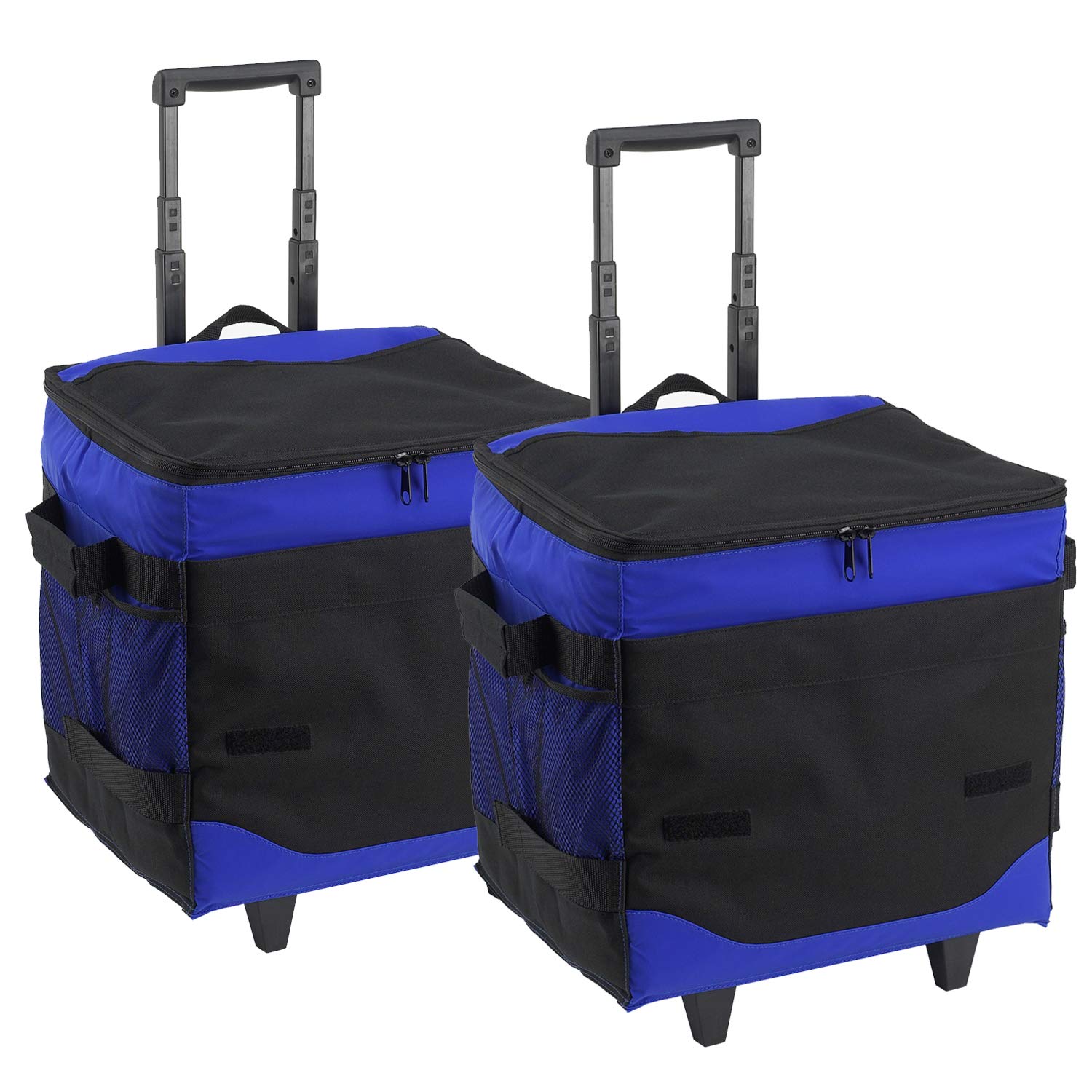 Picnic at Ascot 60 Can Collapsible Insulated Rolling Cooler - Royal Blue- Pack of 2