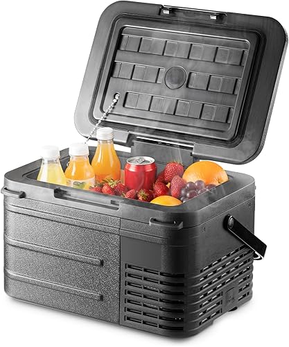 Refrigerador de 12 voltios, mini refrigerador portátil de coche de 16 cuartos (15 litros), compresor congelador enfriador eléctrico -468, 1224V DC