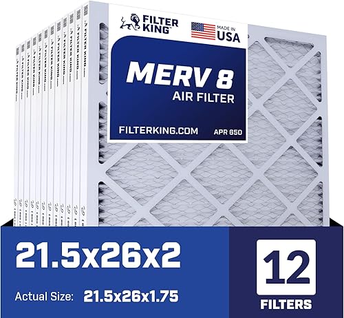 Filter King Filtros de aire 21.5x26x2 Paquete de 12 Filtros plisados MERV 8 HVAC para horno de CA Tamaño real 11.5 x 15.5 x 1.75 pulgadas Filter King Filtros de aire 21.5x26x2 Paquete de 12 Filtros plisados MERV 8 HVAC para horno de CA Tamaño real 11.5 x 15.5 x 1.75 pulgadas