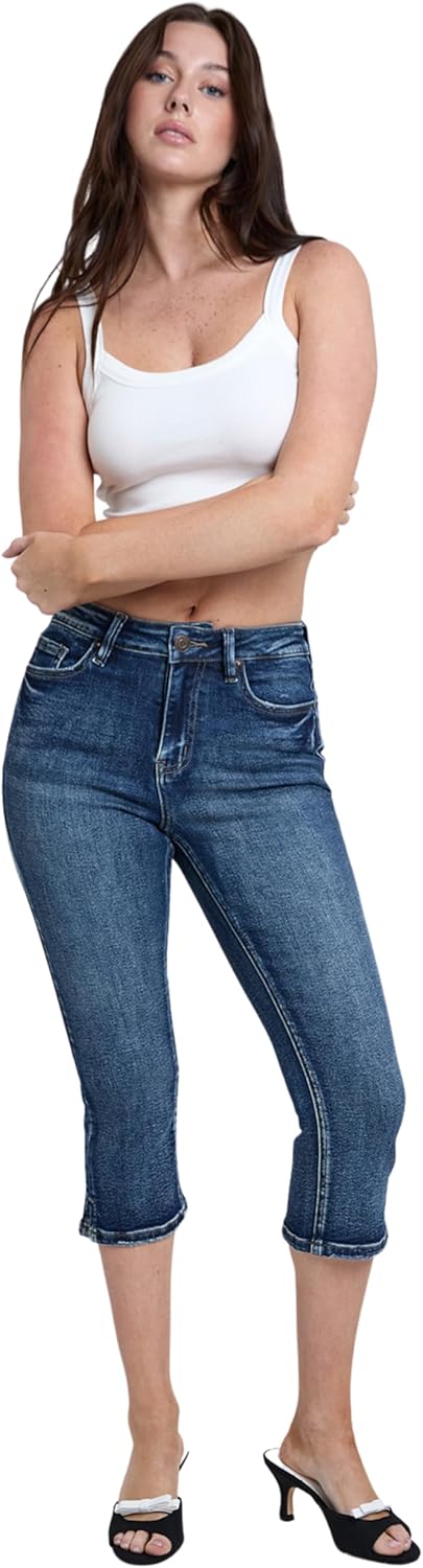 YMI Jeans Women's Luxe High Rise Capri with Side Slit, C113760 - Image 4