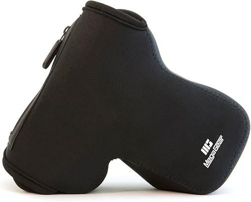 MegaGear MG088 Nikon D3500, D3300, D3400, D5100, D5200, D5300, D5500, D5600 (0.709-2.165in), funda de neopreno ultraligera, color negro y amarillo