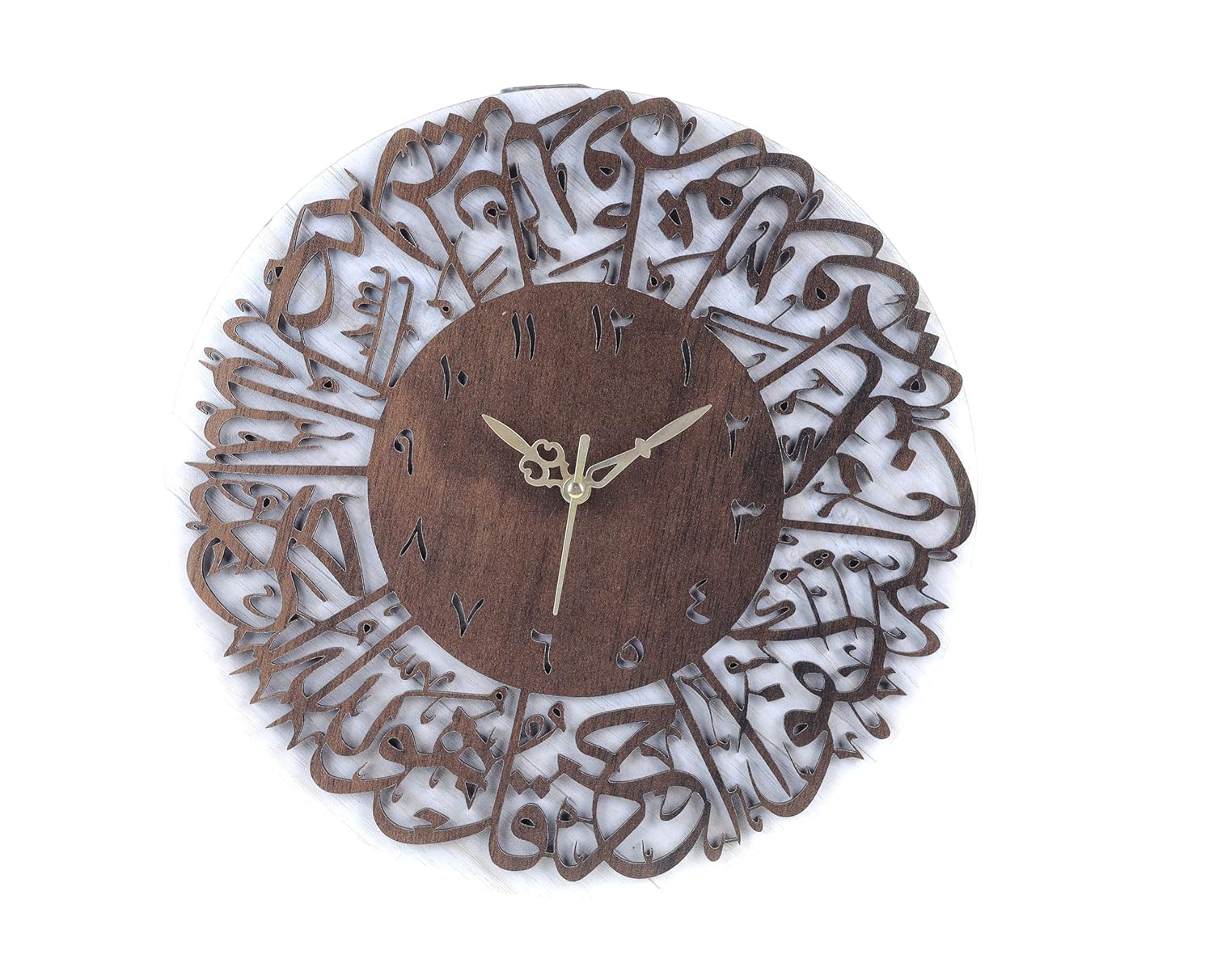 MASTANO Surah Al Ikhlas Wooden Islamic Wall Clock | Muslim Arabic Islamic Wall Clock Big Size for Home Decor |CL-43